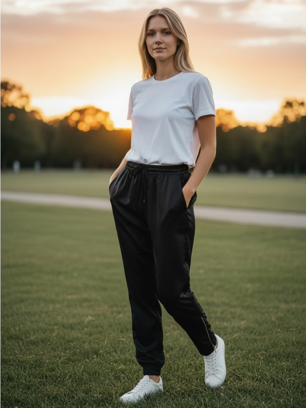 princess vera wang Black Elastic Waist Jogger Pants